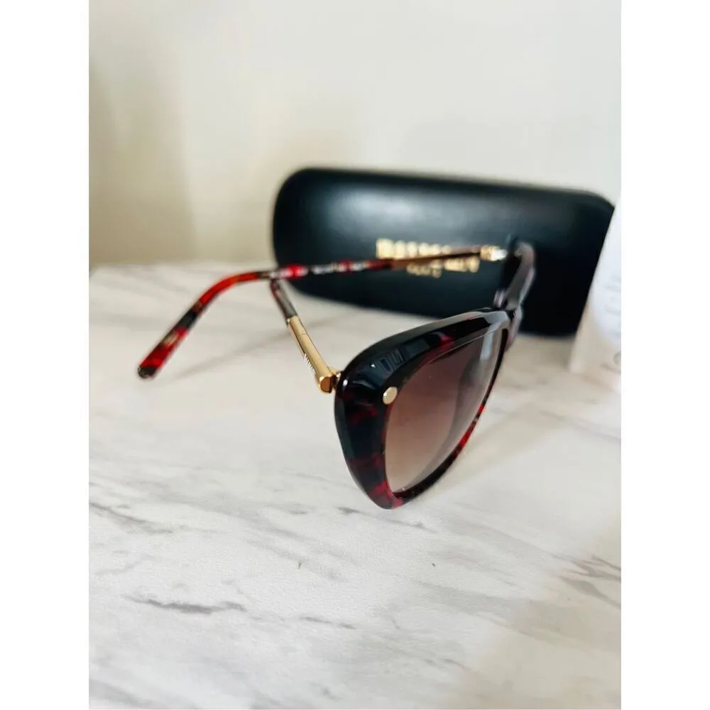 BALMAIN 56mm Modified Cat Eye Sunglasses, Polarized, Designer, Red Tortoise, NWT - Image 13