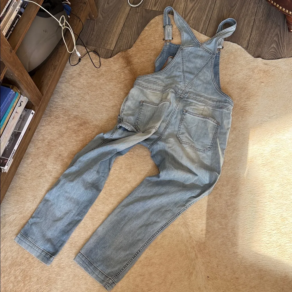 Free People Light Blue Denim Overalls size 29 - Image 7