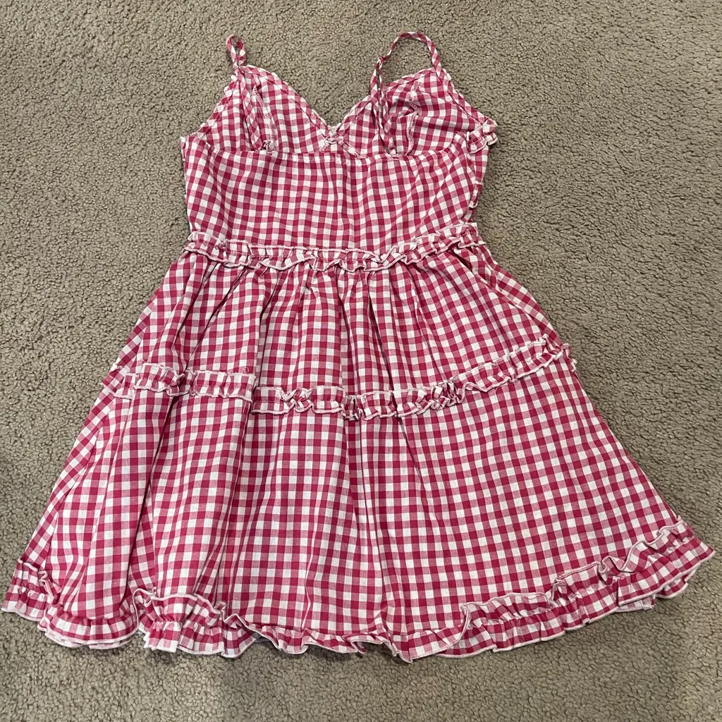 SHEIN Gingham Print Frill Trim Boho Cami Dress - Image 7