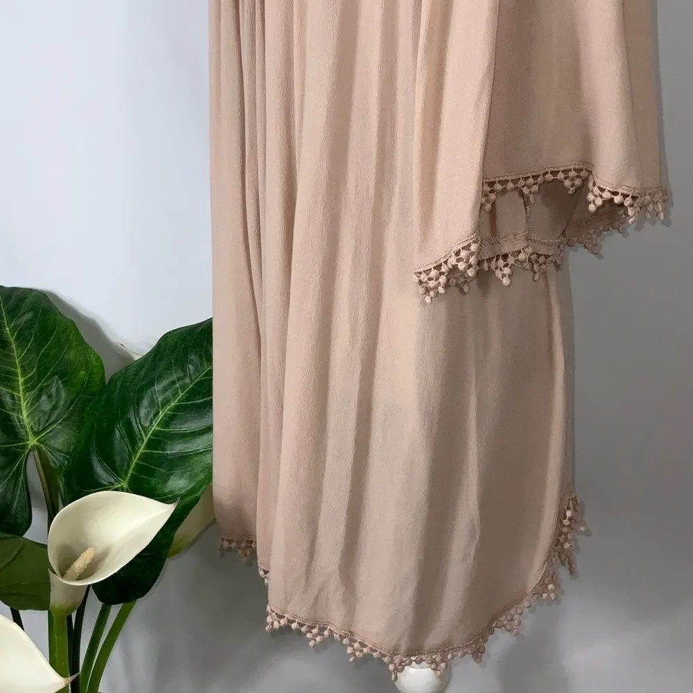 Umgee Blush Mauve Off Shoulder Tunic Dot Sleeve & Hemline Boho Tunic M - Image 11
