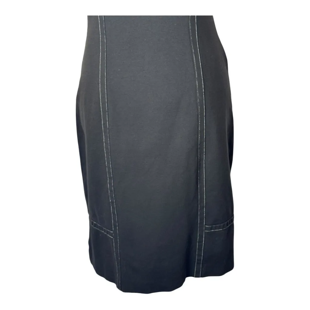 Of Mercer Dress Women‎ 6 Black White Stitching Sleeveless Back Zip Sheath Mini - Image 7