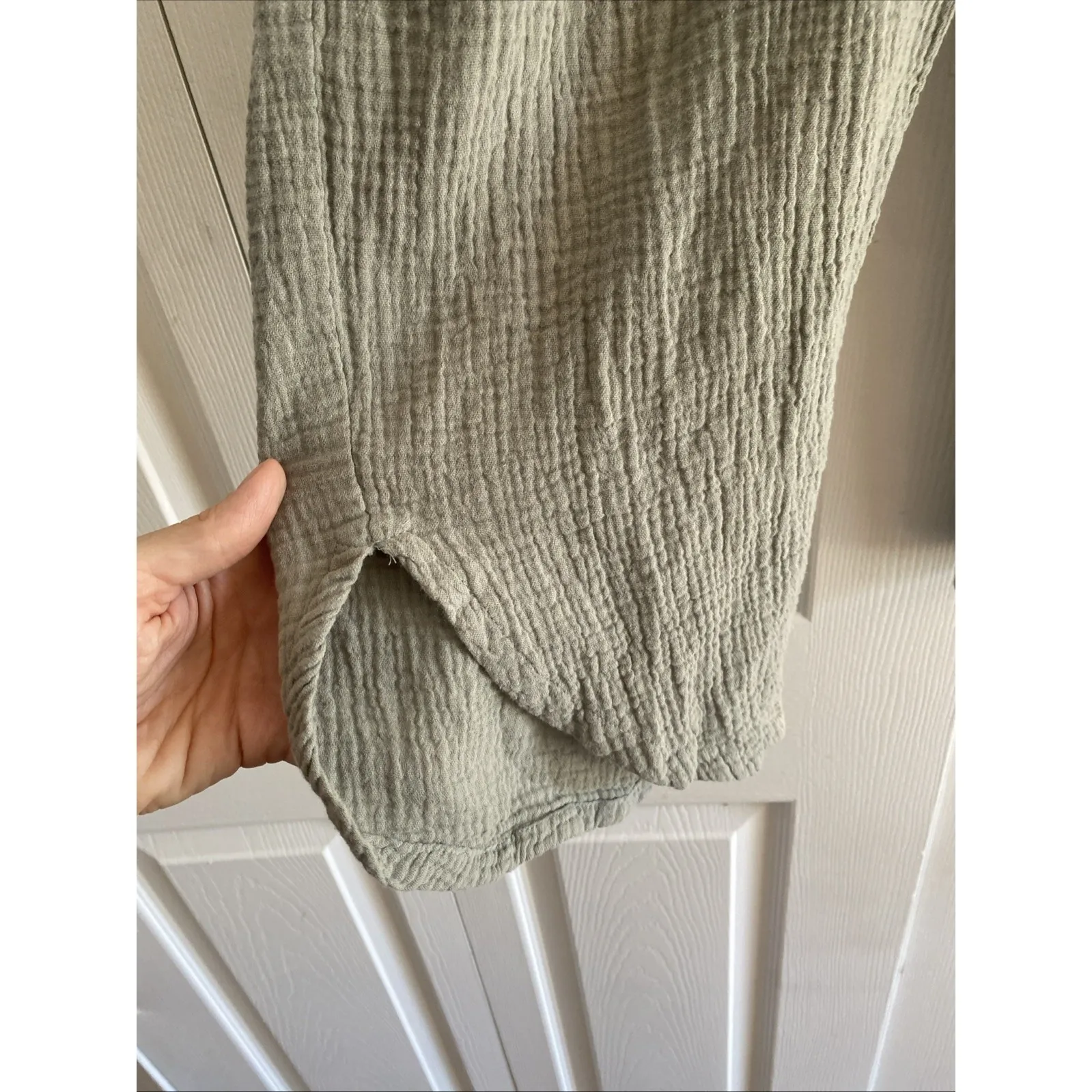 Marine Layer Womens XS Green Gauzy Pants Smocked Waist - Image 4