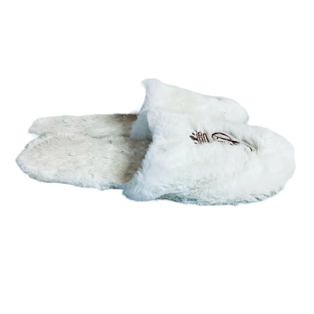 P initial faux fur slippers White Size 7 - Image 5