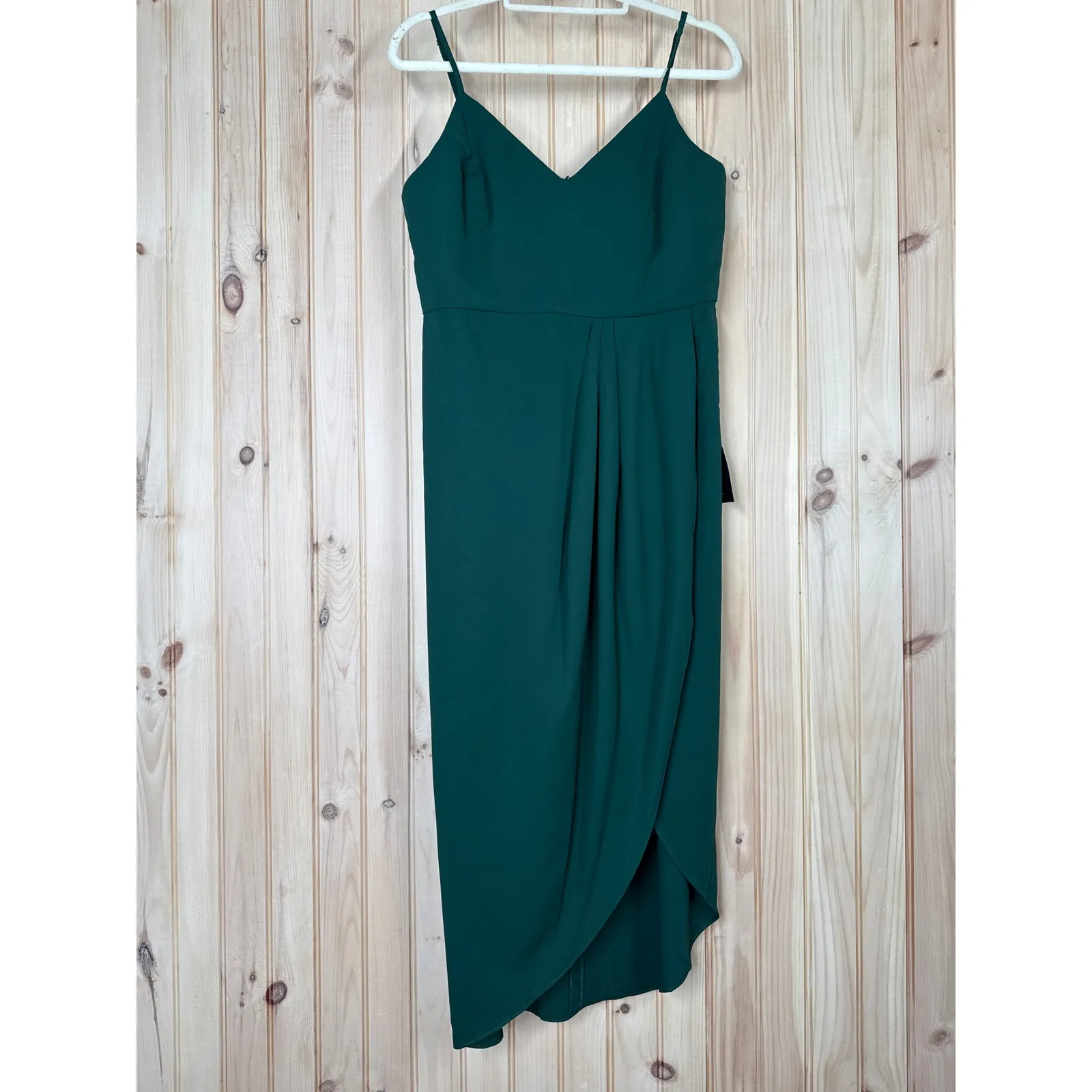 NWT Lulus Reinette Dark Green Midi Dress Cocktail Party Gala Wedding Size L - Image 2
