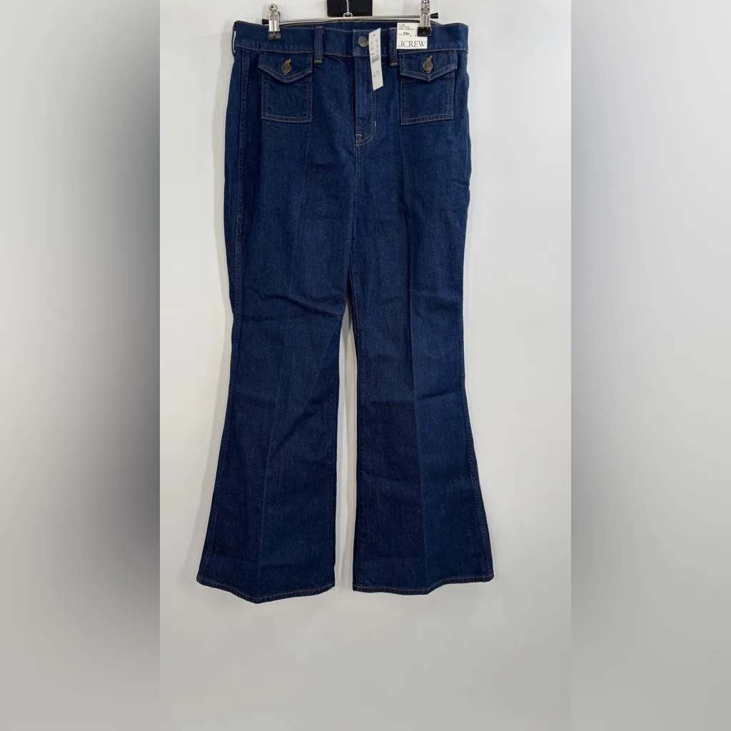 J.Crew Petite vintage flare jean with flap pockets Rinse Wash - Image 5