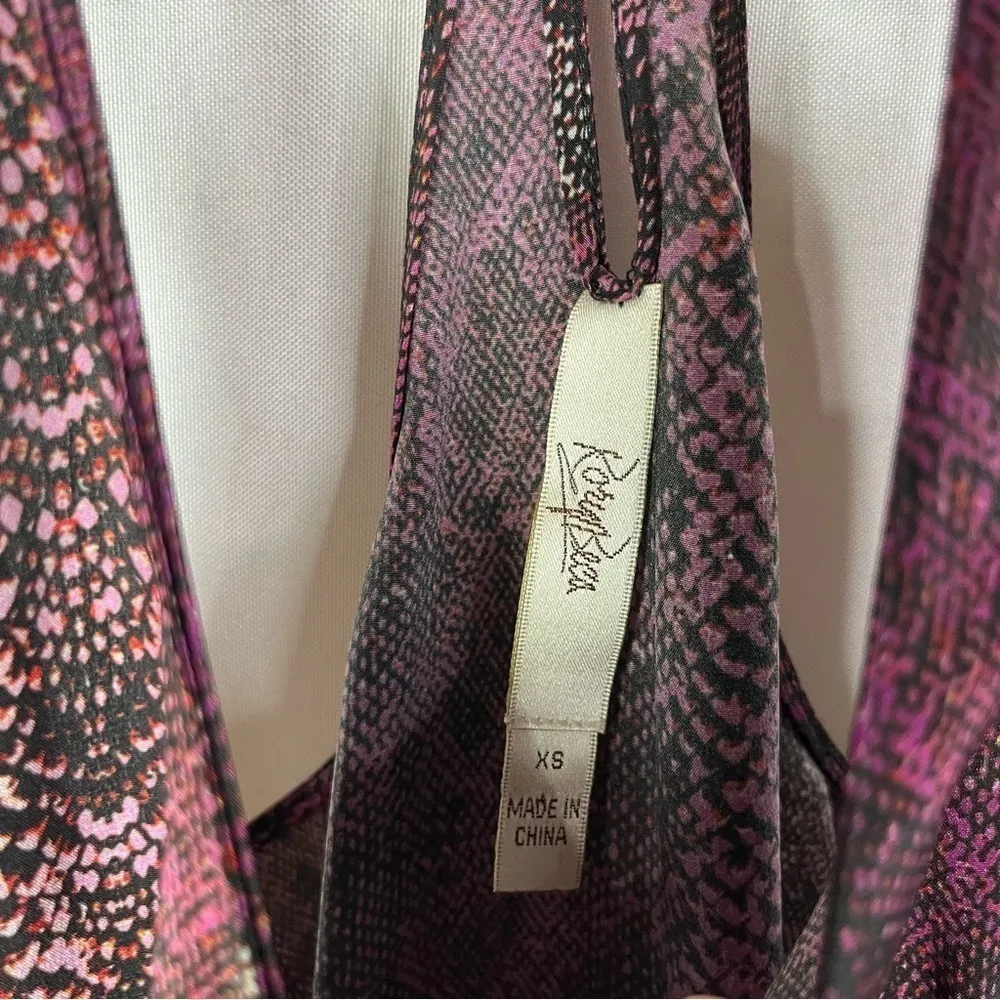 Rory Beca Purple Snake Print Silk Tank Top XS - Image 4