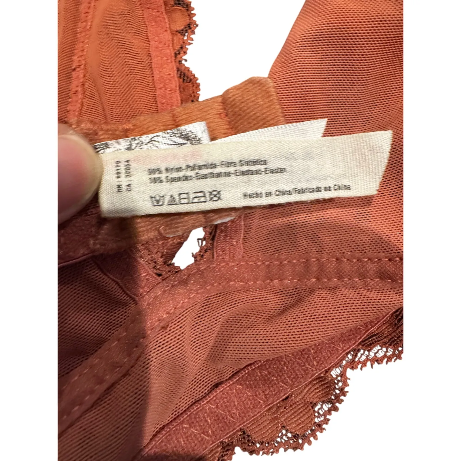 Intimately Free People Lace Halter Bralette – Rust Orange-Size Small - Image 4