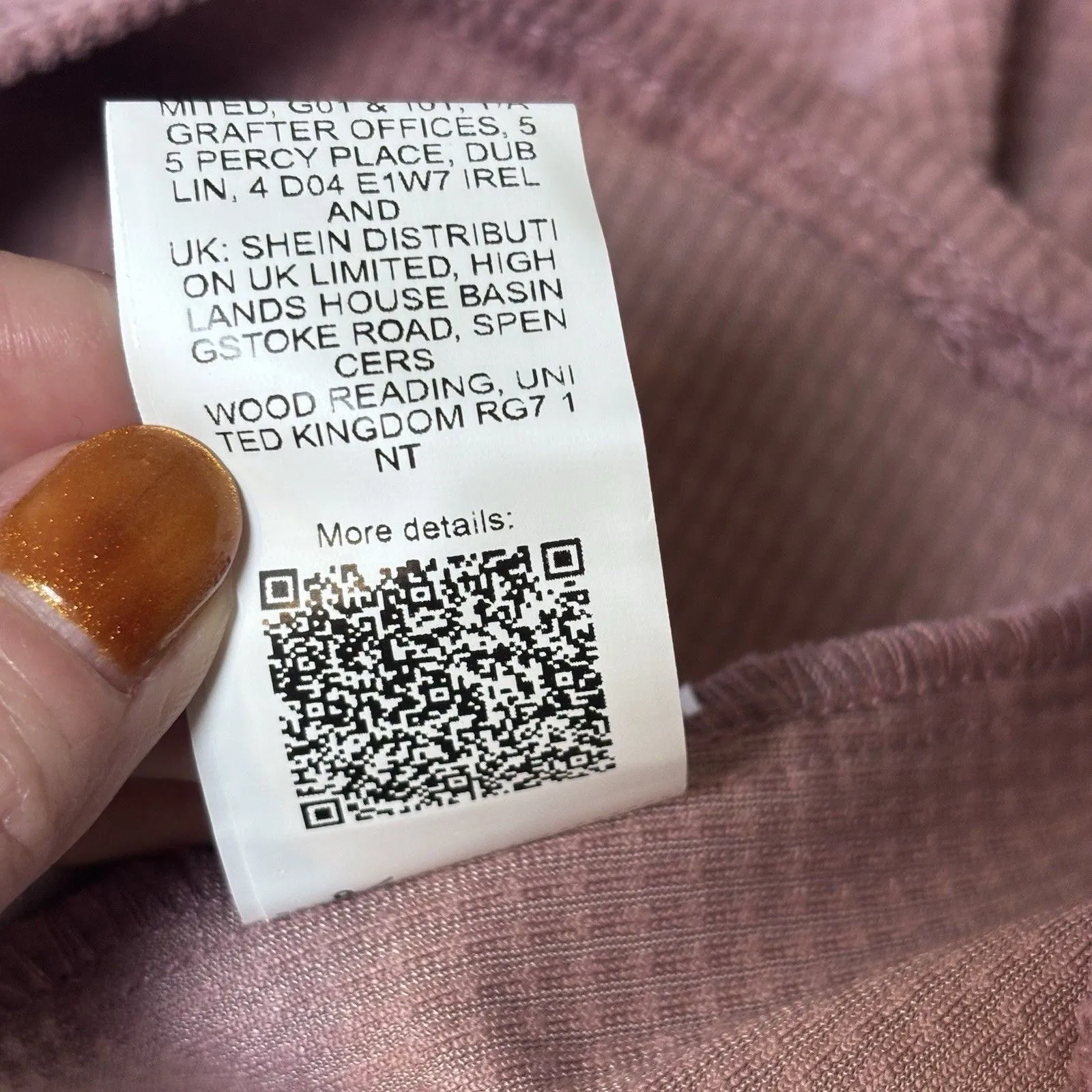 Shein Rose Gold Corduroy Overall Dress V Neck Size 4 - Image 7