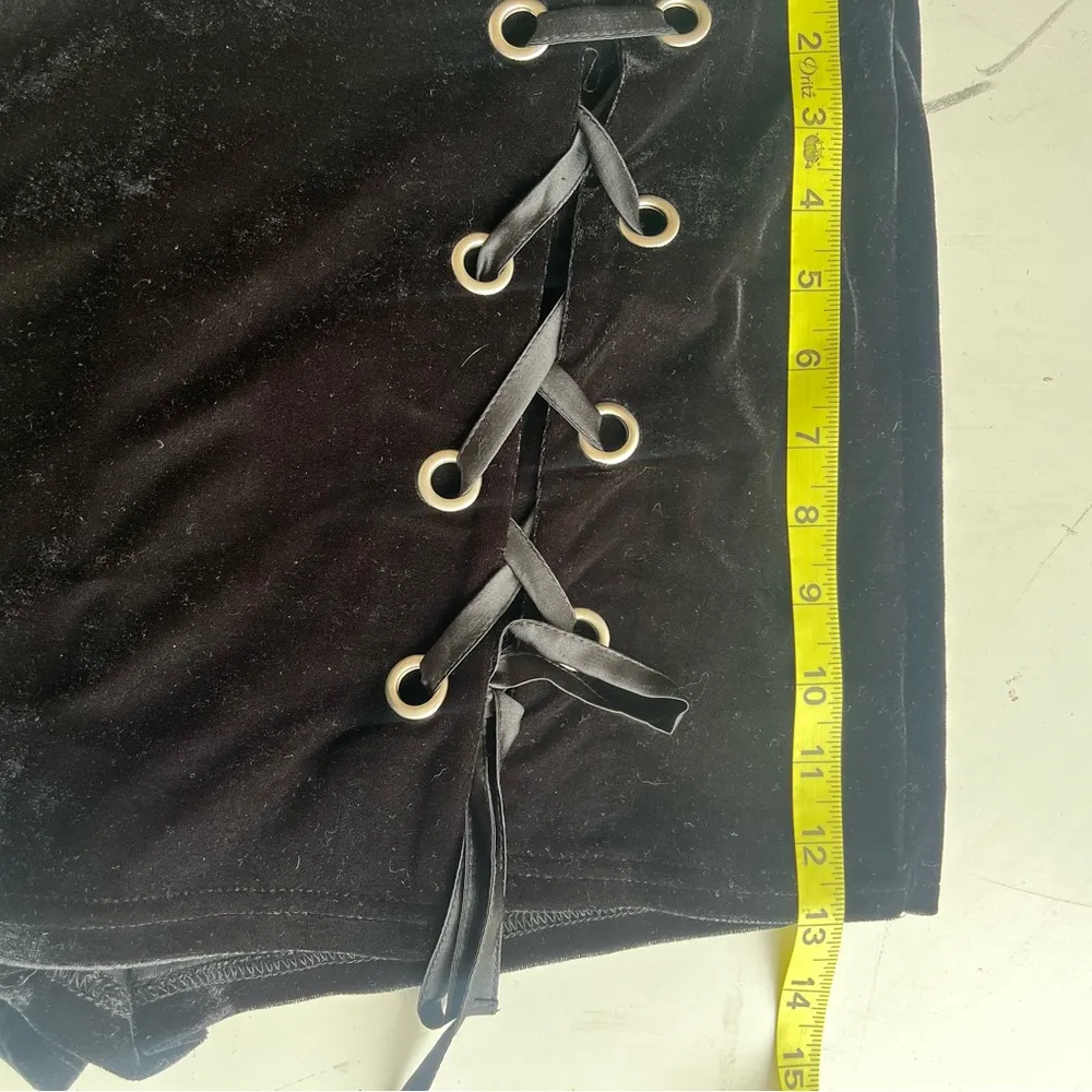 Listicle Black Velvet Skort Large - Image 4