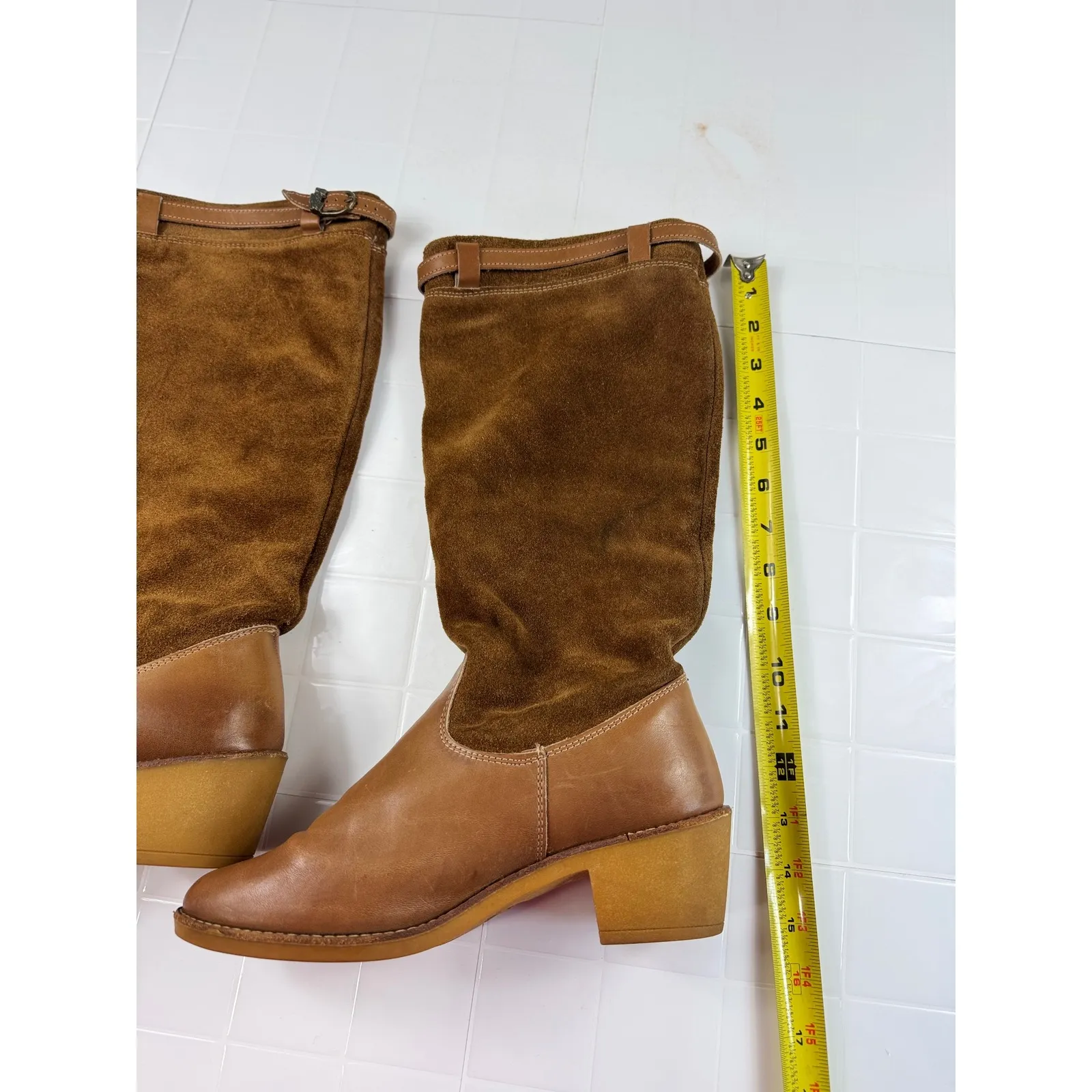 Zodiac USA Women's Brown Suede Leather Tall Boots Size 8 M - Image 8