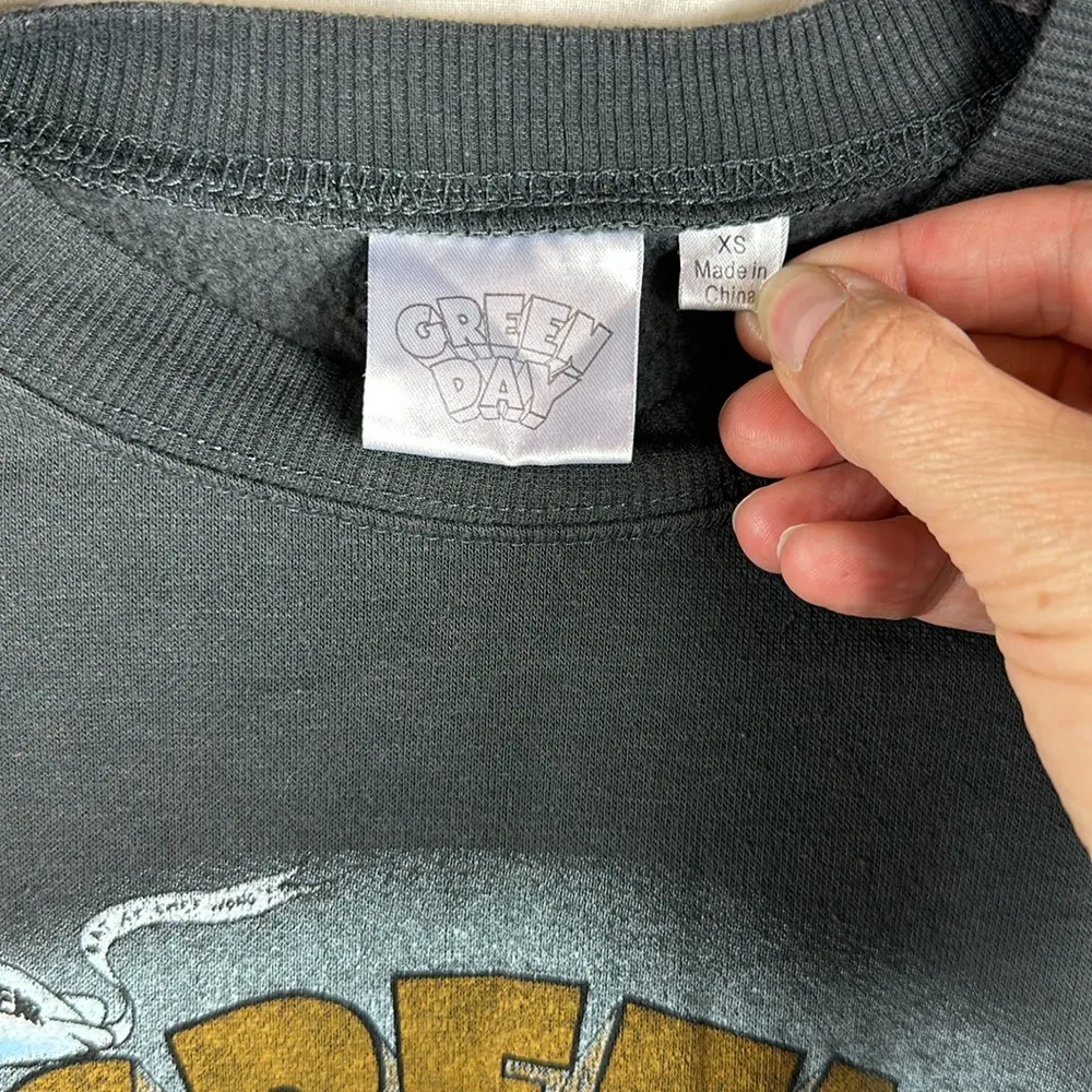 Green Day Dookie Album Logo Official Long Sleeve Crewneck Sweatshirt Black XS - Image 2