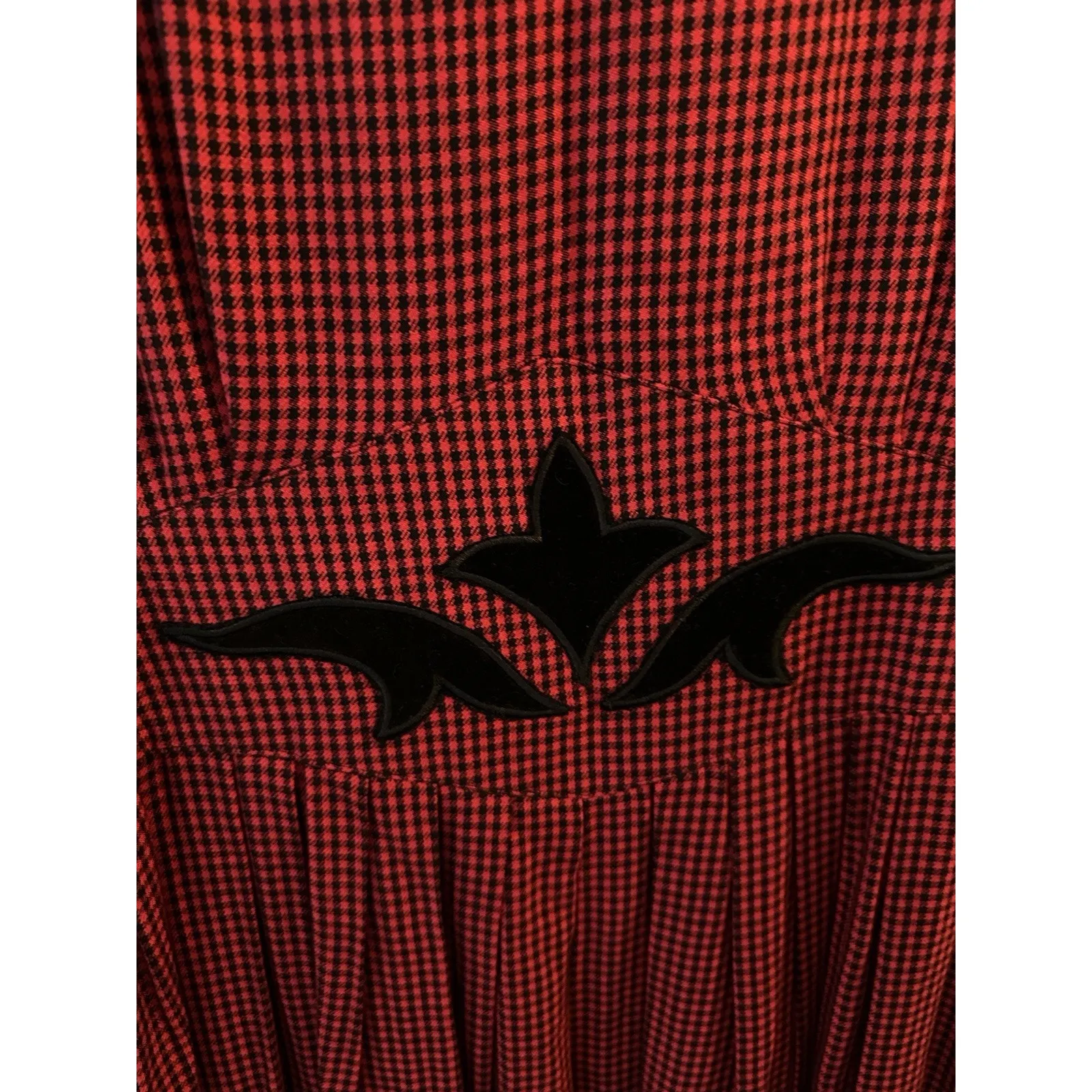 Jessica Howard Vintage Dress Size 12 Petite Long Sleeve Shoulder Pads Red/Black - Image 3