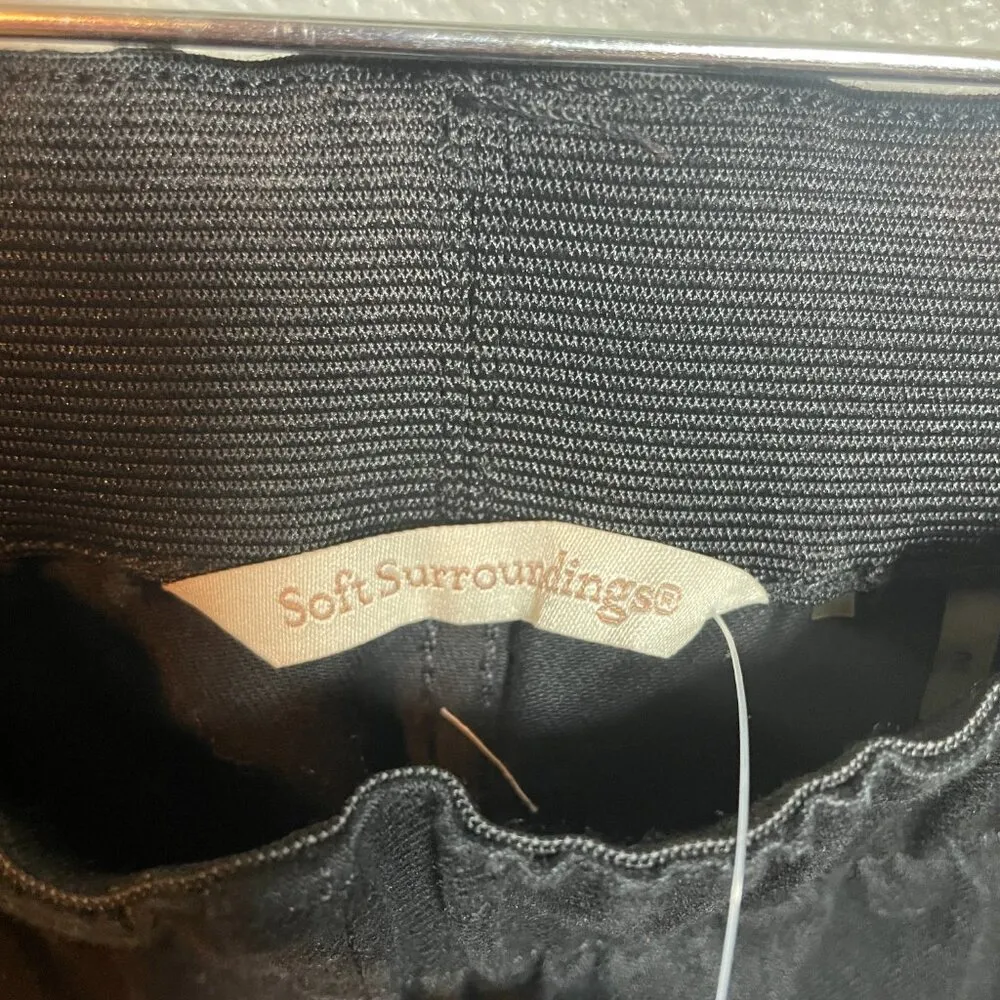 Soft Surroundings Pants Women Small (6-8) Black Stretchy Waist Pull On Bootcut - Image 4