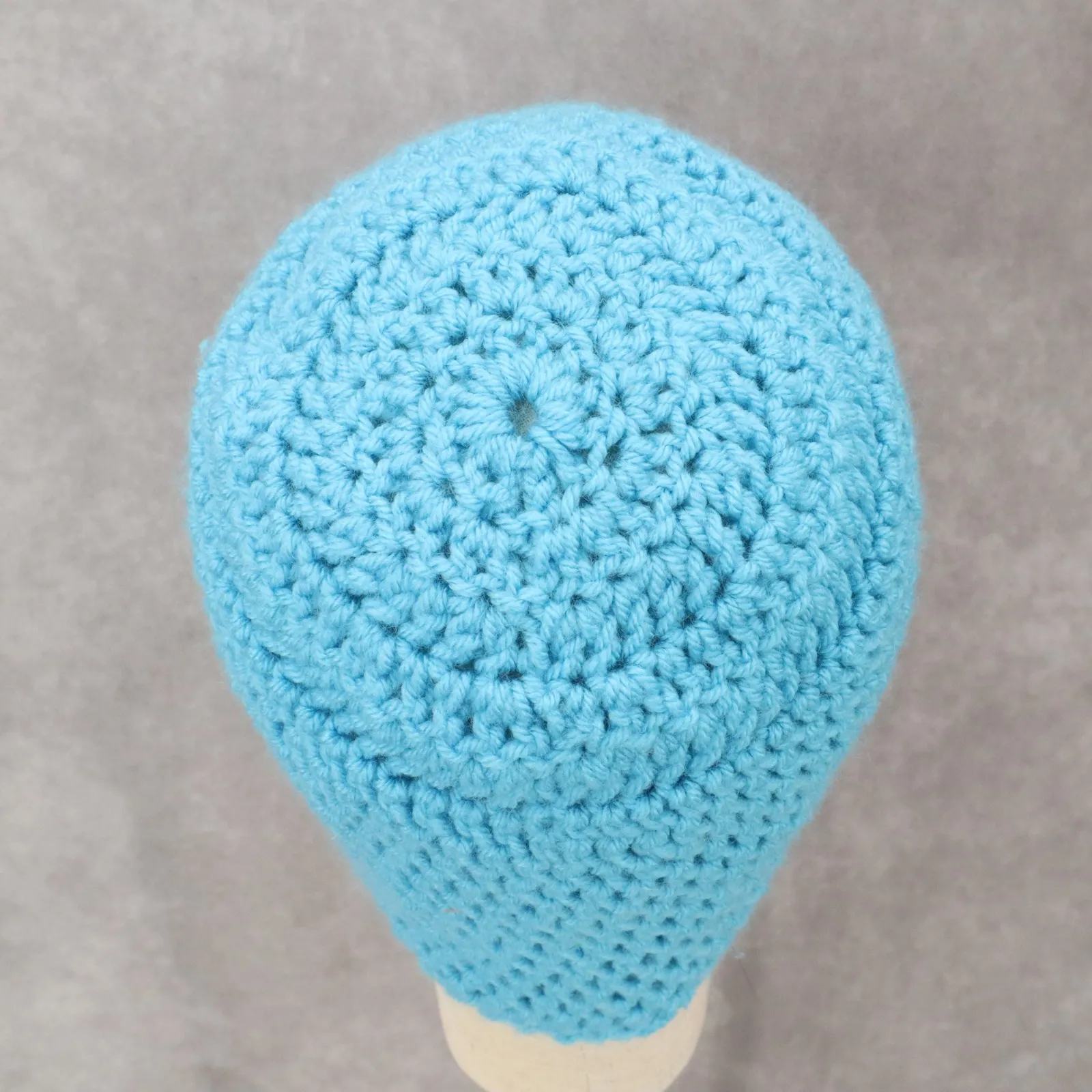 Blue Cable Knit Crochet Y2K Vintage Cottagecore Cozy Beanie Cap Hat OS - Image 5