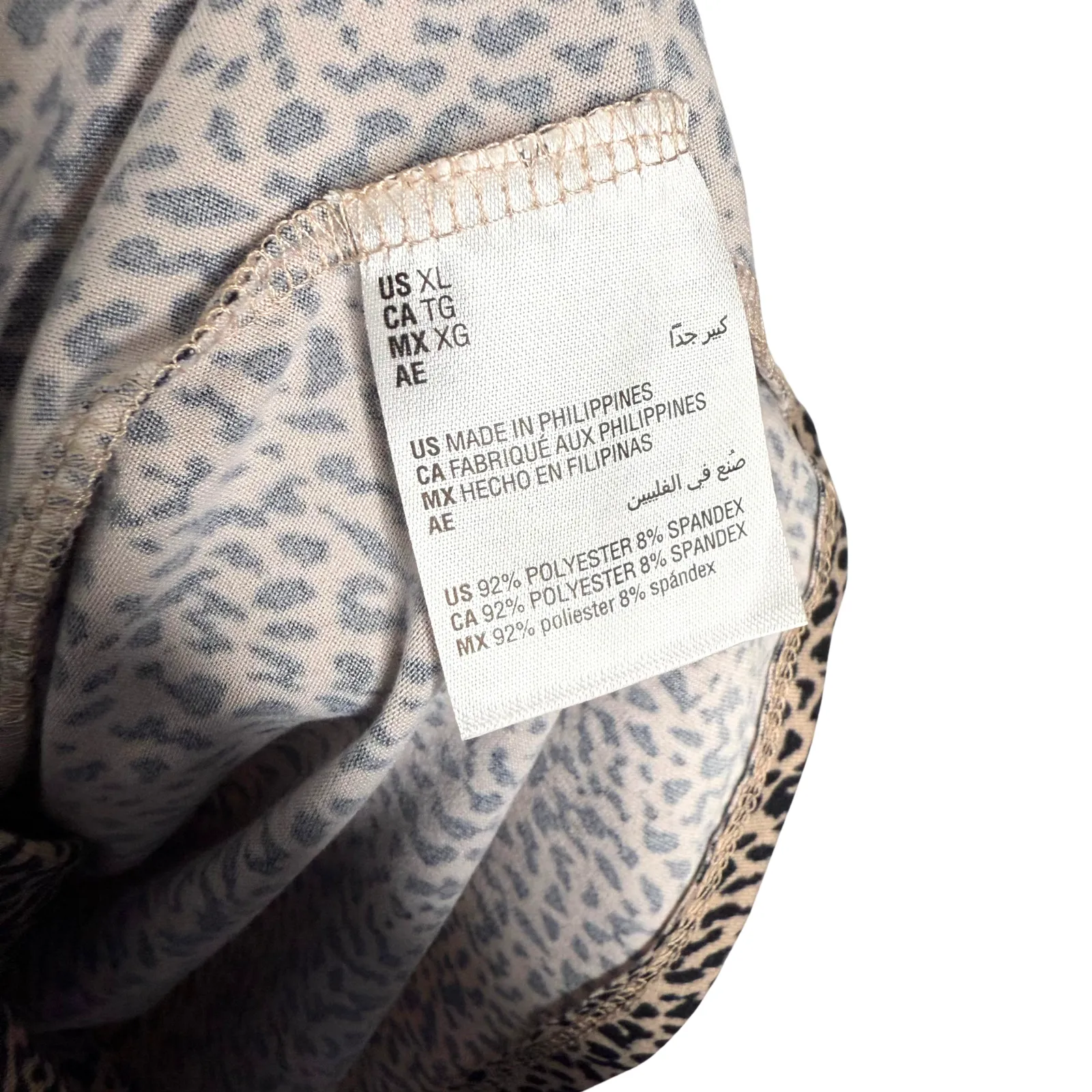 Alfani Intimates Leopard Long Sleeve Button Down Pajama Top & Bottoms Set XL Pjs - Image 8