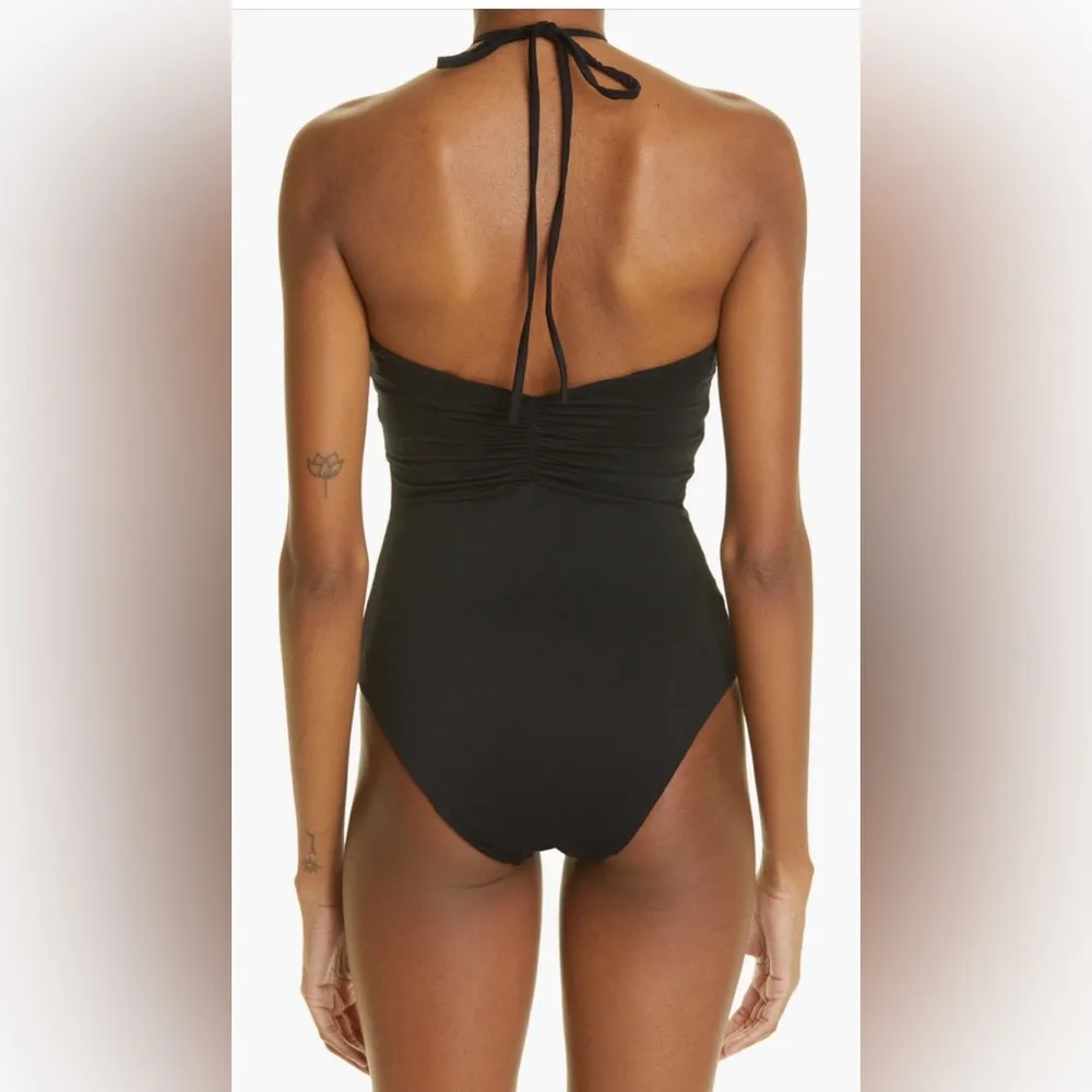 Johanna Ortiz All Night Cutout Halter Bodysuit, Small, $395 Black - Image 5