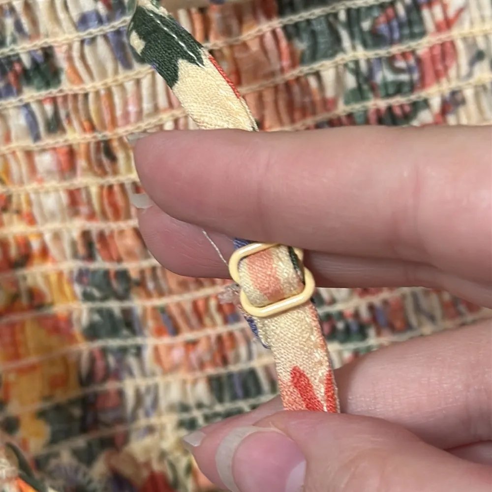 Ophelia Roe Yellow Orange Floral Spaghetti Strap Maxi Sundress Size L - Image 8