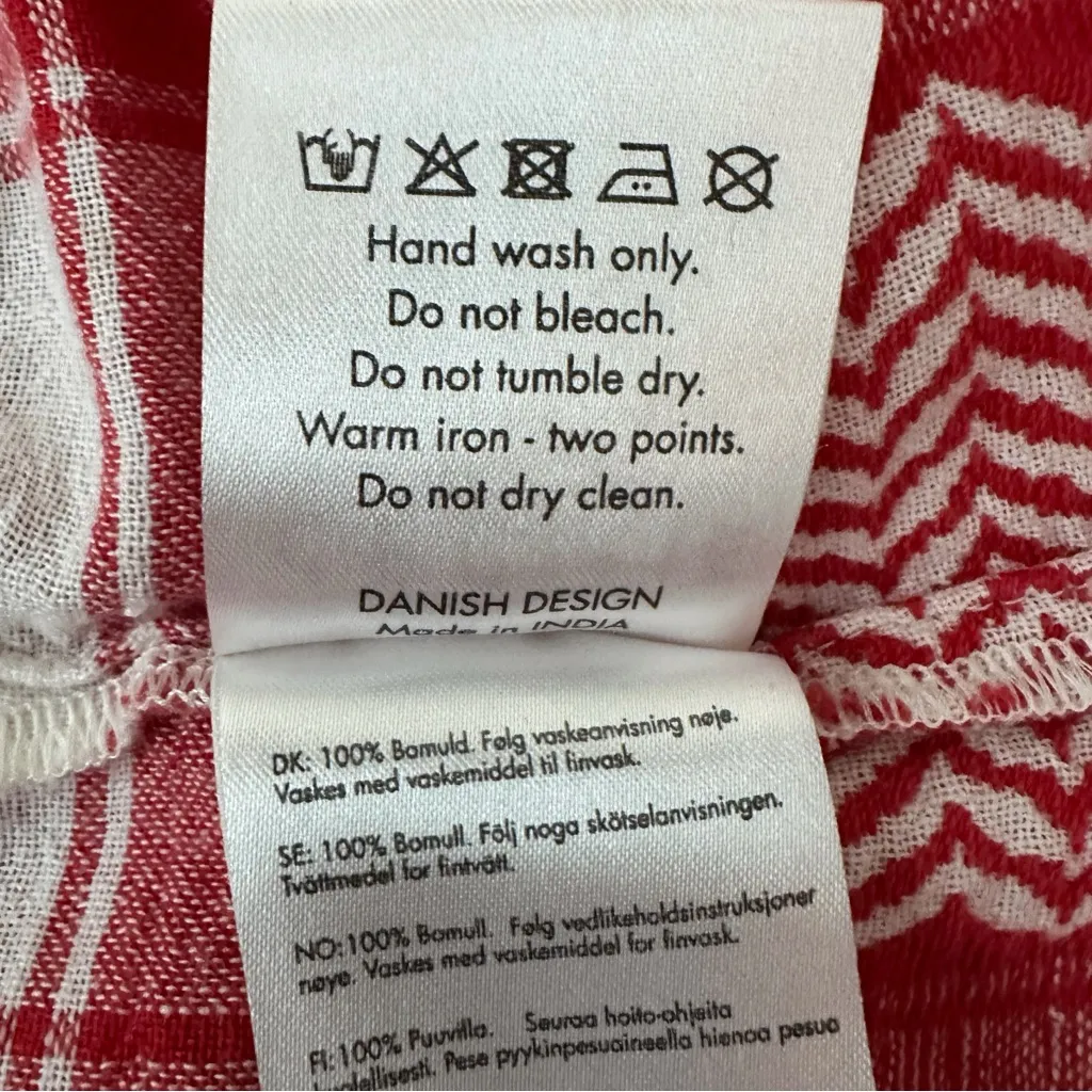 Cecilie Copenhagen Red/White Keffilyn Inspired Print 100% Cotton "Lynette" Dress Red - Image 8