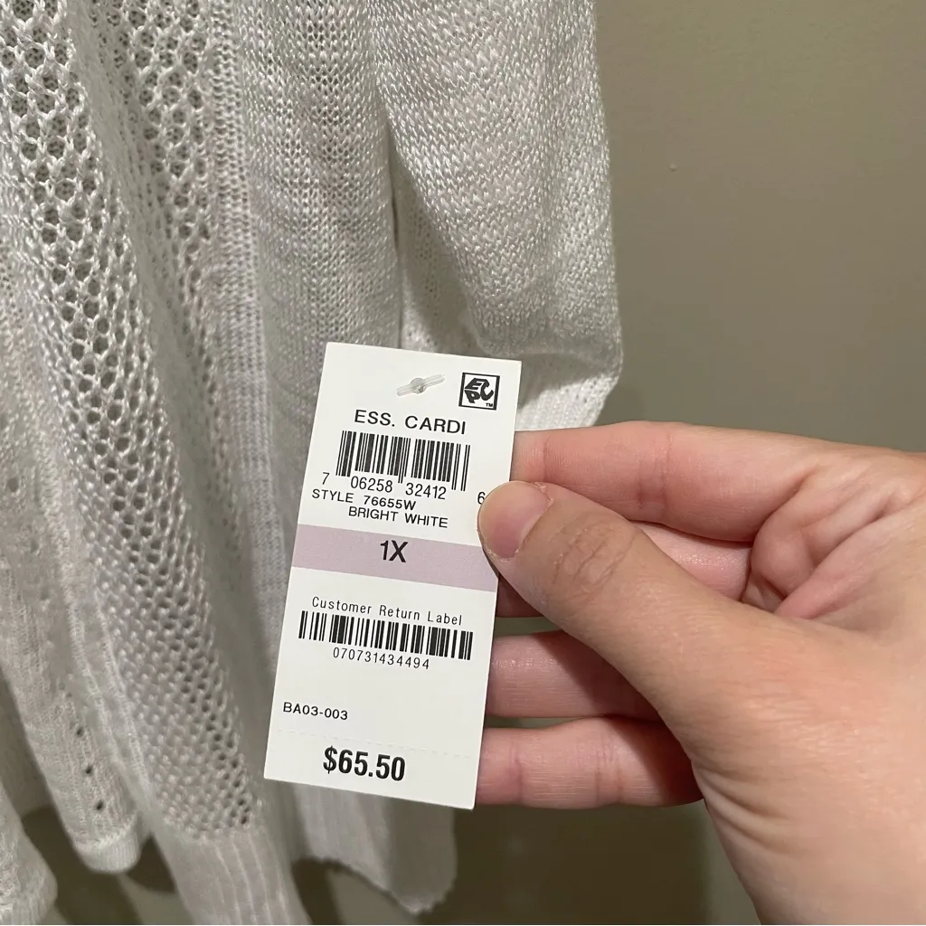 Alfani Bright White Open Front Cardigan Sweater Plus Size Women’s 1X NWT - Image 6