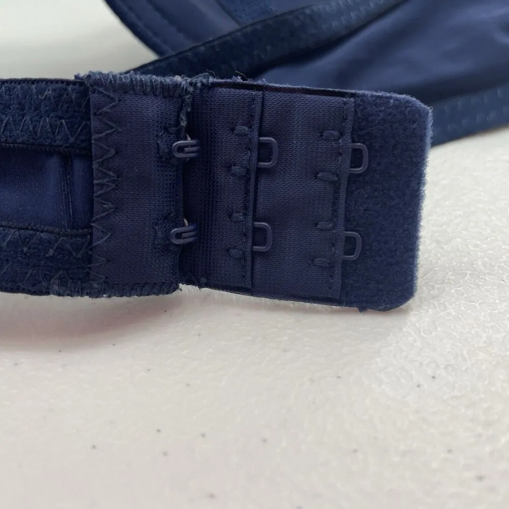 Laura Ashley Size 36C Bra Underwire Blue Lace Lightly Lined Lightweight Molded - Image 8