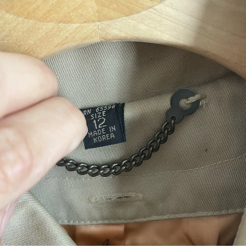 FoxRun by Lucien Padawer Vintage Trench Coat Beige Khaki Long Double Breasted 12 Tan - Image 11