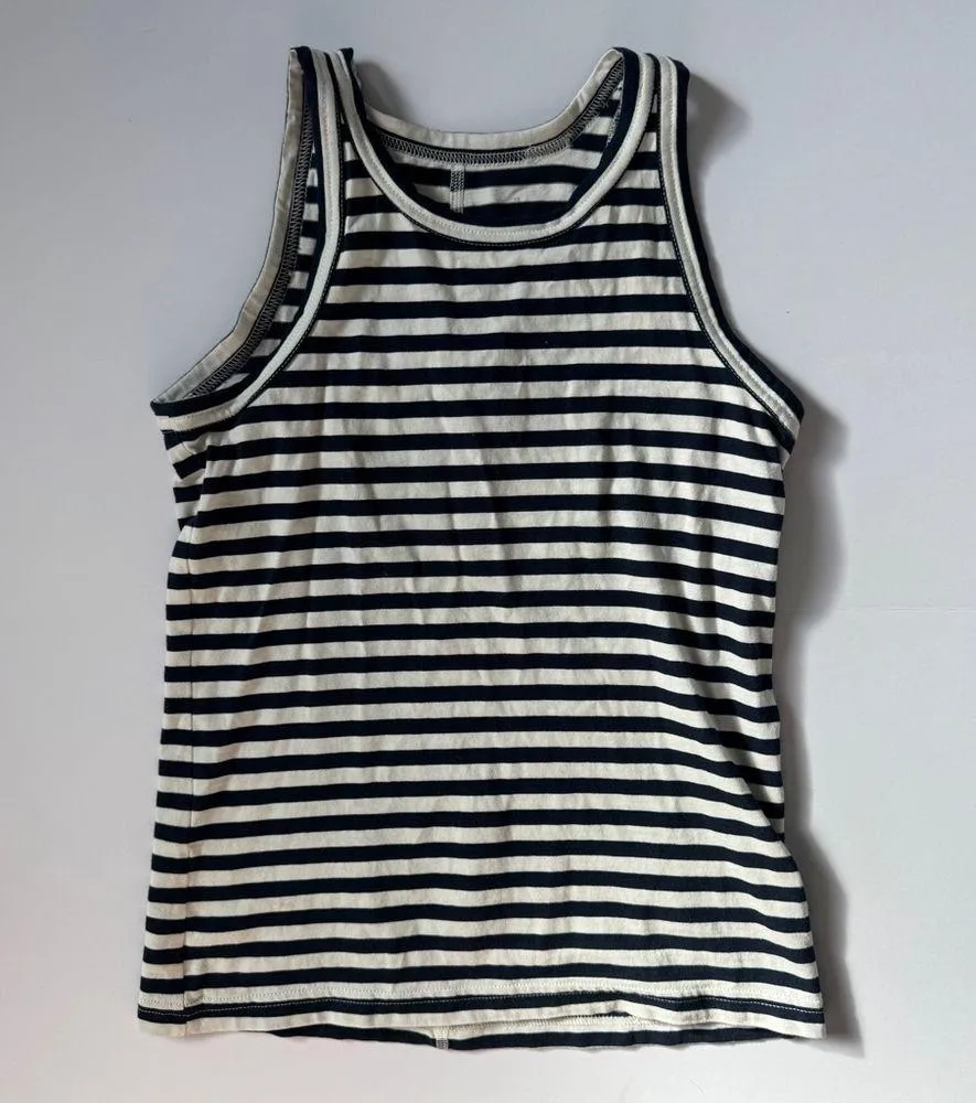 Everlane The Tank in Essential Cotton Blue White Stripe X-Small NWOT - Image 2