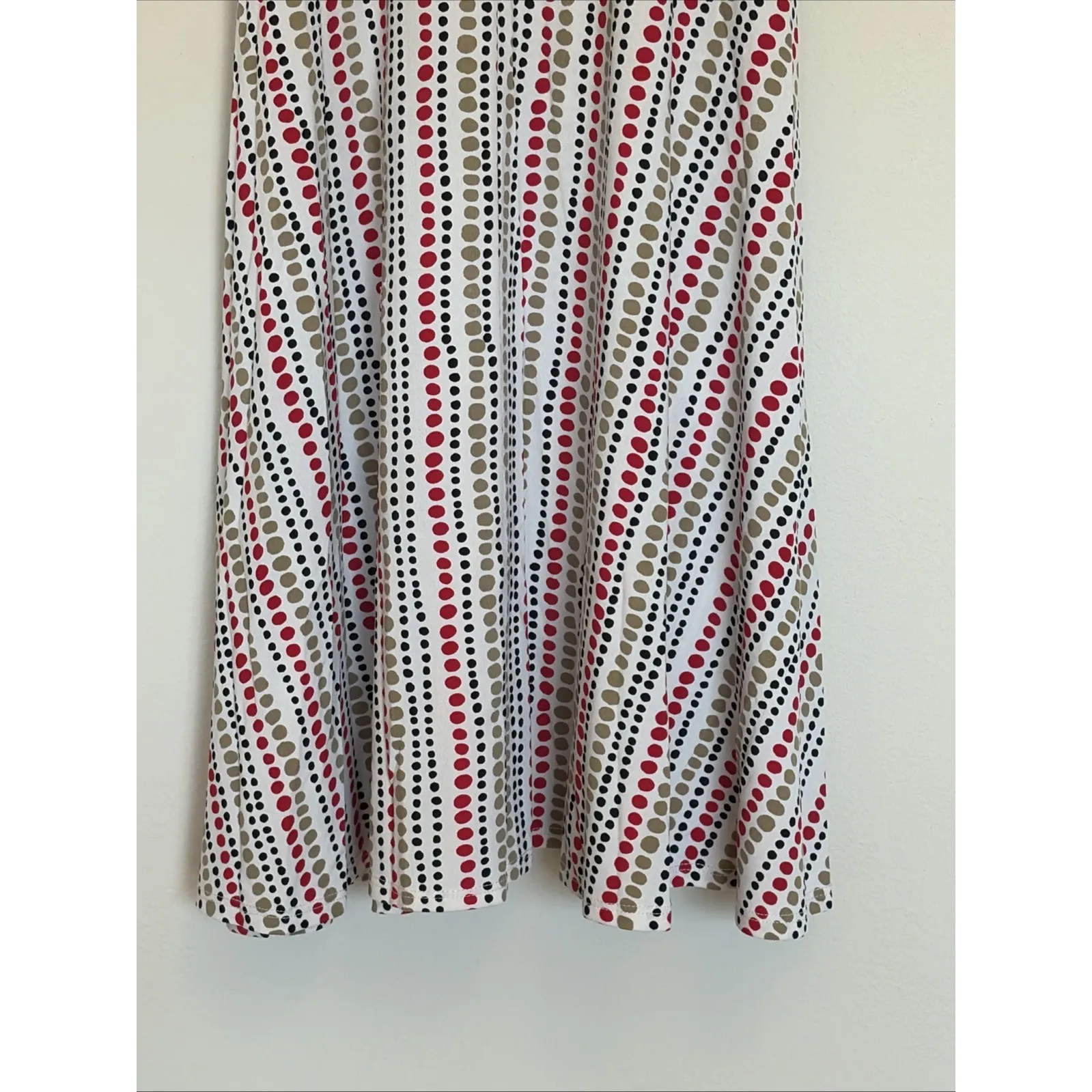 Ruby Rox Y2K Vneck Polka Dot Belted Tie Stretch Midi Dress Womens Medium - Image 10