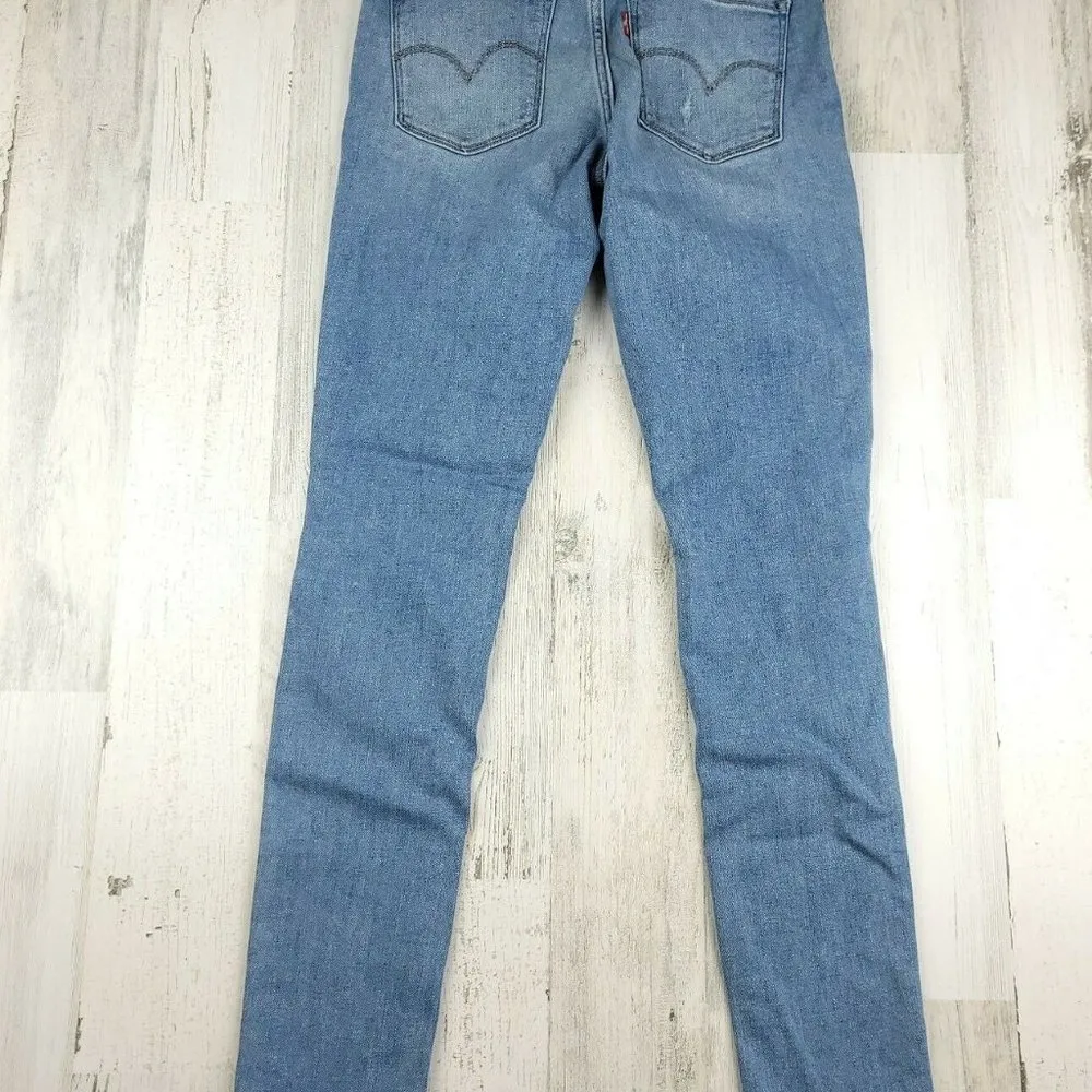 Levis 711 Skinny Womens Distress Jeans Denim Size 26 (25x28.5) EUC - Image 2
