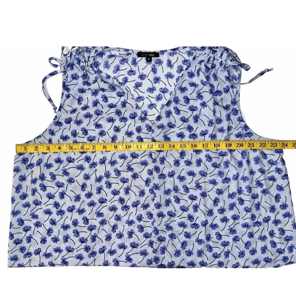 PAPERMOON Blue Floral Tank‎ Top Flowy Lightweight 2XL NWOT Plus Size - Image 4