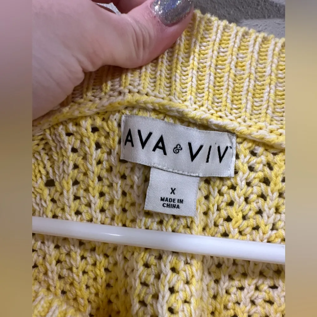 Ava & Viv Sunny Yellow Crew Neck Sweater - Image 3