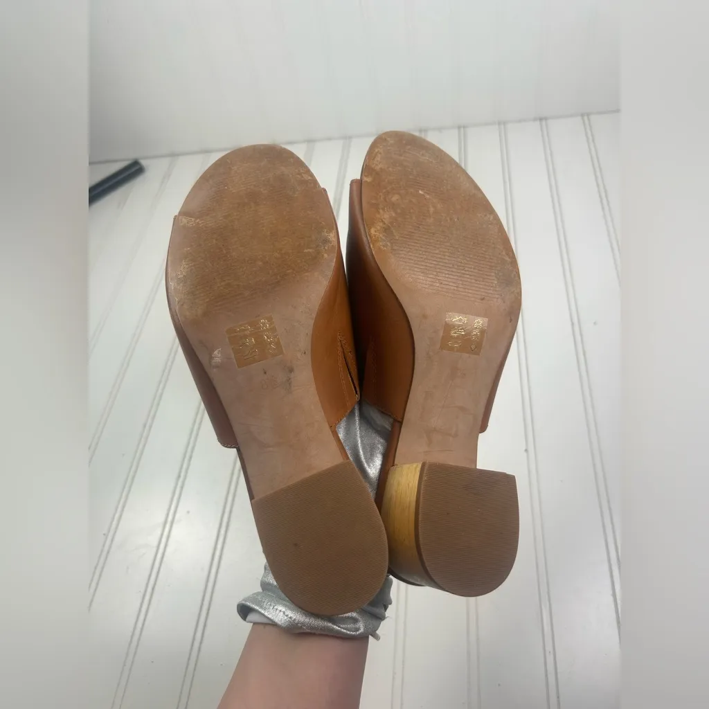 Madewell Vintage Brown Genuine Leather Block Heel Mules Women’s 8.5 - Image 9