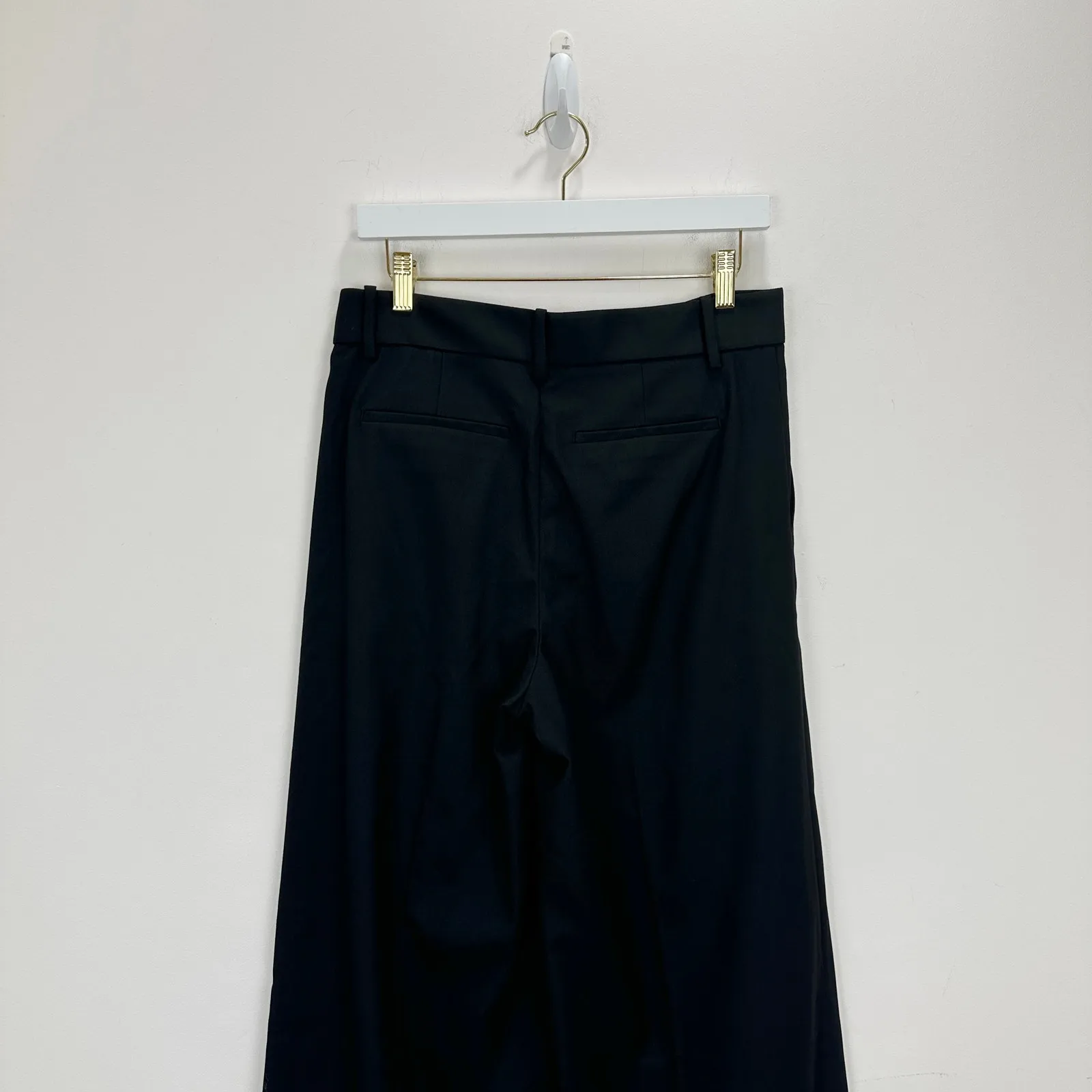 Madewell The Harlow Superwide Leg Trouser Brushed Twill Black High Rise US 4 NWT - Image 10