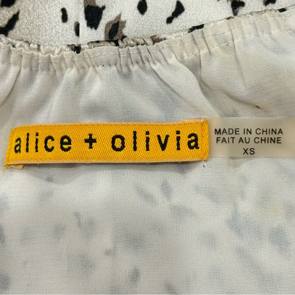 Alice + Olivia Russell Safari Mini Slip Dress XS Animal Print Silk Slinky Chic - Image 8