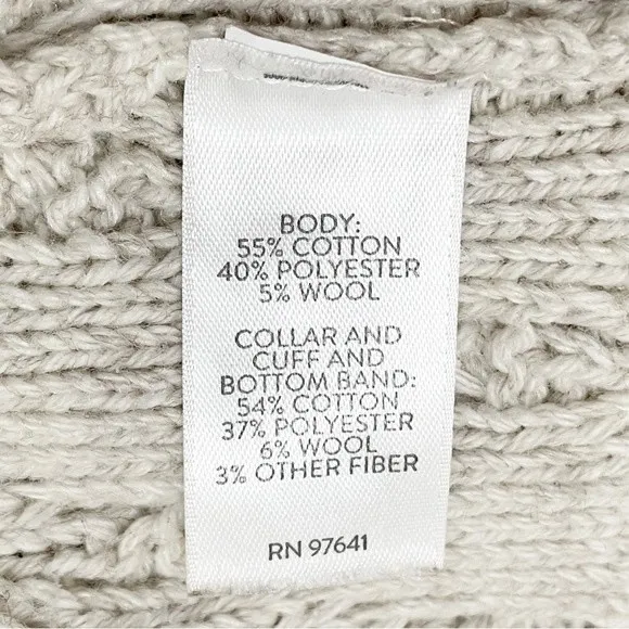 J. Jill Longline Fisherman Cardigan Oatmeal Button Front Sweater Size XS Coastal Tan - Image 8