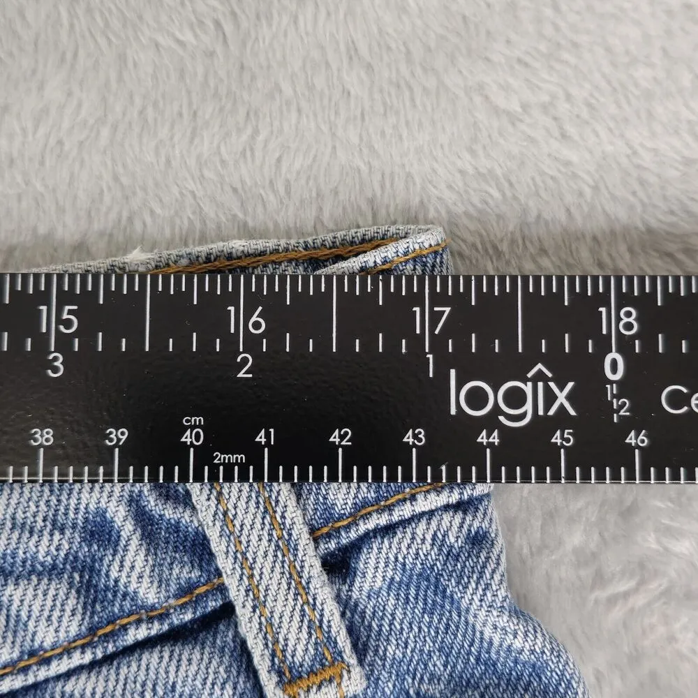 Vtg 94' Levi's 550 Relaxed Fit Orange Tab Cut Off Raw Hem Denim Shorts 38 USA - Image 8