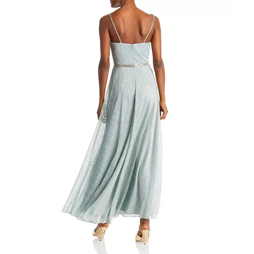 AQUA Foil Fleck Crinkle Mesh Gown‎ Size 6 - Image 5