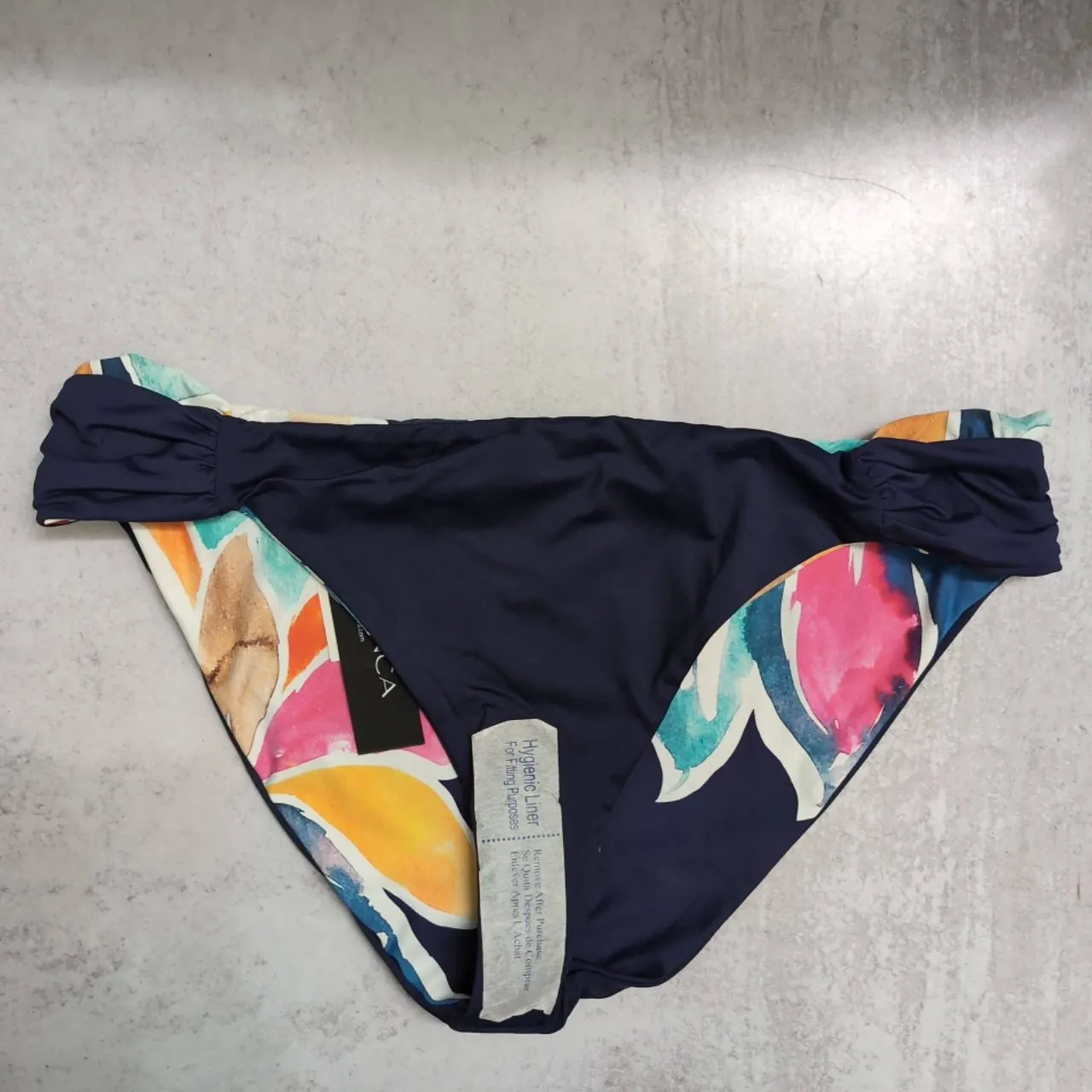 NWT La Blanca Navy Floral Reversible Hipster Bikini Swim Bottom 14 - Image 5