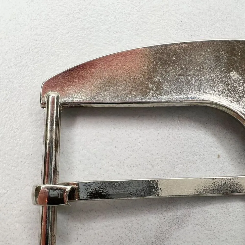 Silver Tone Rhinestone Bling Simple Basic Belt Buckle - Image 8