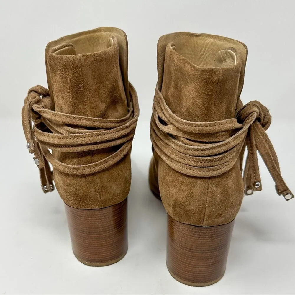 Rag & Bone Dalia II Tie Strap Tan Suede Bootie, EUC, Size 9.5x MSRP $595 - Image 8