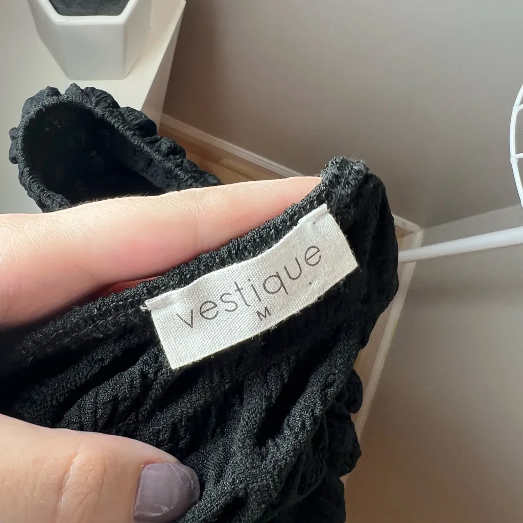 Vestique Addams Black Bubble Fit And Flare Empire Waist Long Sleeve Dress Size M - Image 6