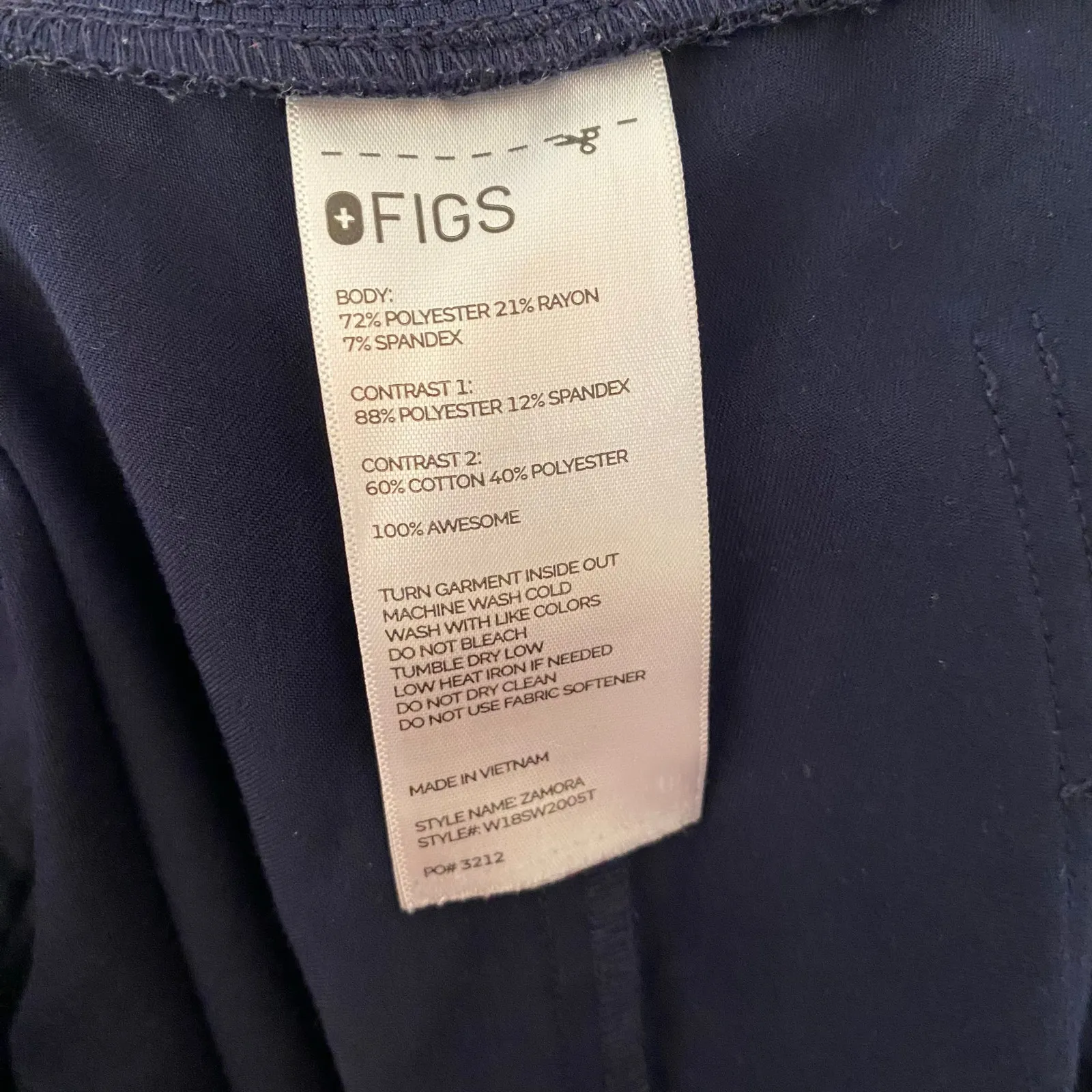 FIGS Navy Blue Zamora Jogger Scrub Pants High Waist Uniform Women's Large Tall - Image 7