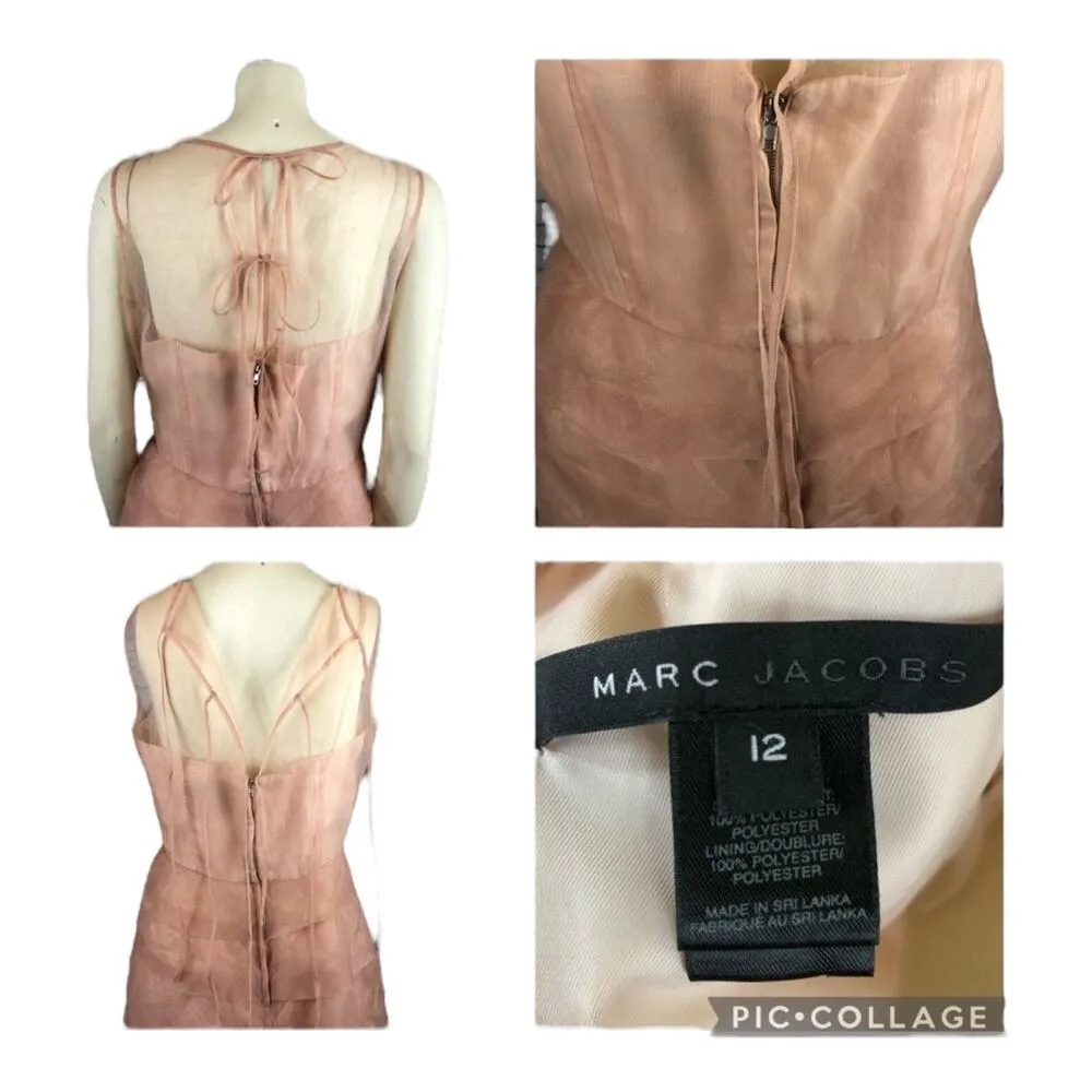 Marc Jacobs fabulous tiered organza sheer sleeveless party dress. size 12 - Image 12