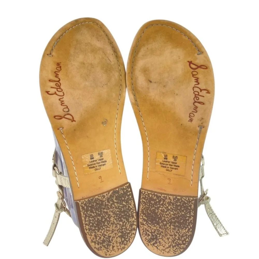 *Sam Edelman Gilly Sandal Womens Size 9M Gold Thong Beach Resort Travel Festival - Image 10