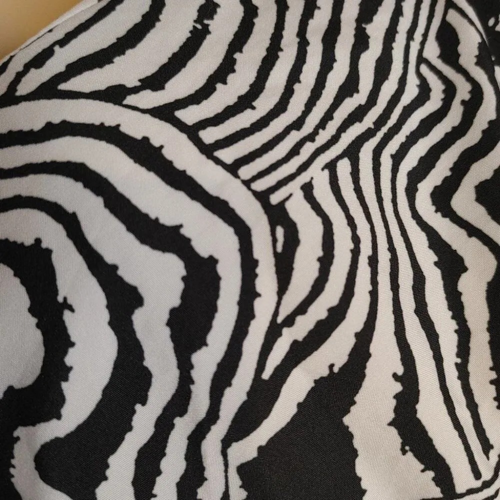 FILA Sport White Black Neon Coral Zebra Print Thin Long Sleeve Jacket Size XS - Image 7