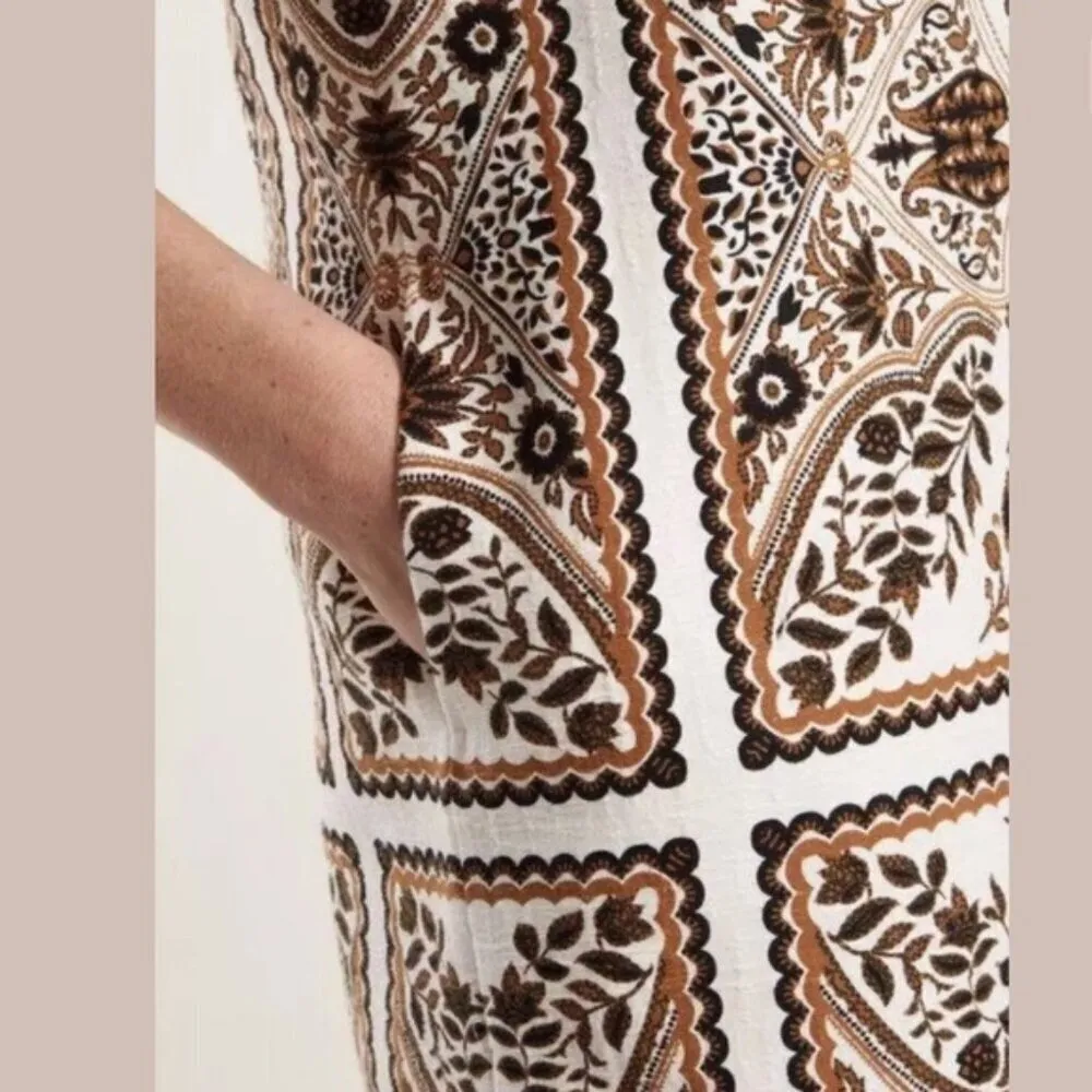 MAX MARA STUDIO Berto Suit Set (Dress+Matching Jacket) Moroccan-Tile Print US 6 - Image 12