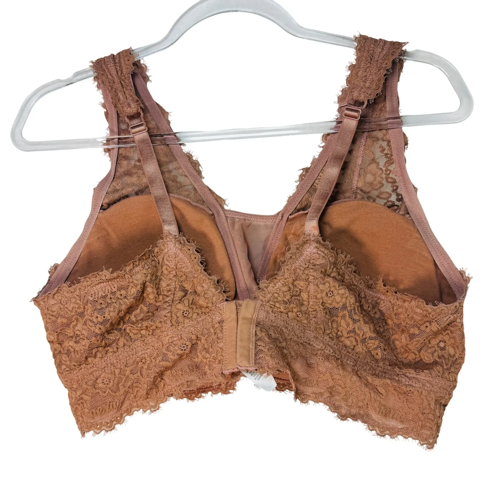 Aerie Lace Bralette Womens XL Dusty Rose Mauve Floral Stretch Boho Romantic Top - Image 3