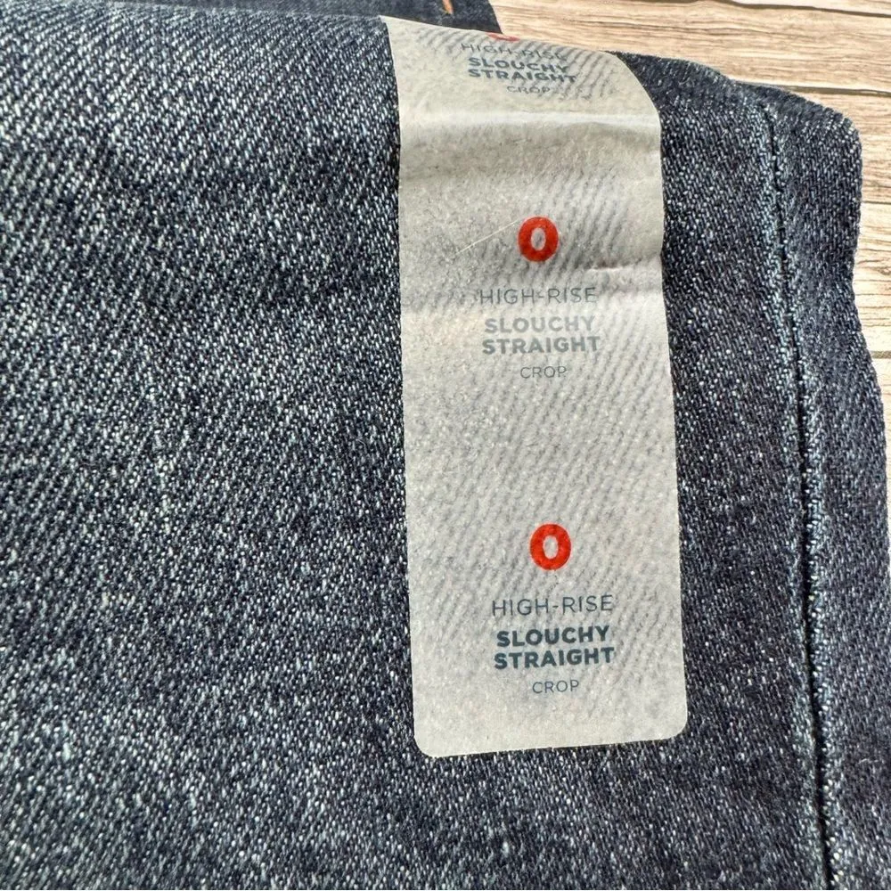 Old Navy Women's High-Rise Slouchy Straight Crop Button Fly Jeans 0 Blue Denim - Image 7