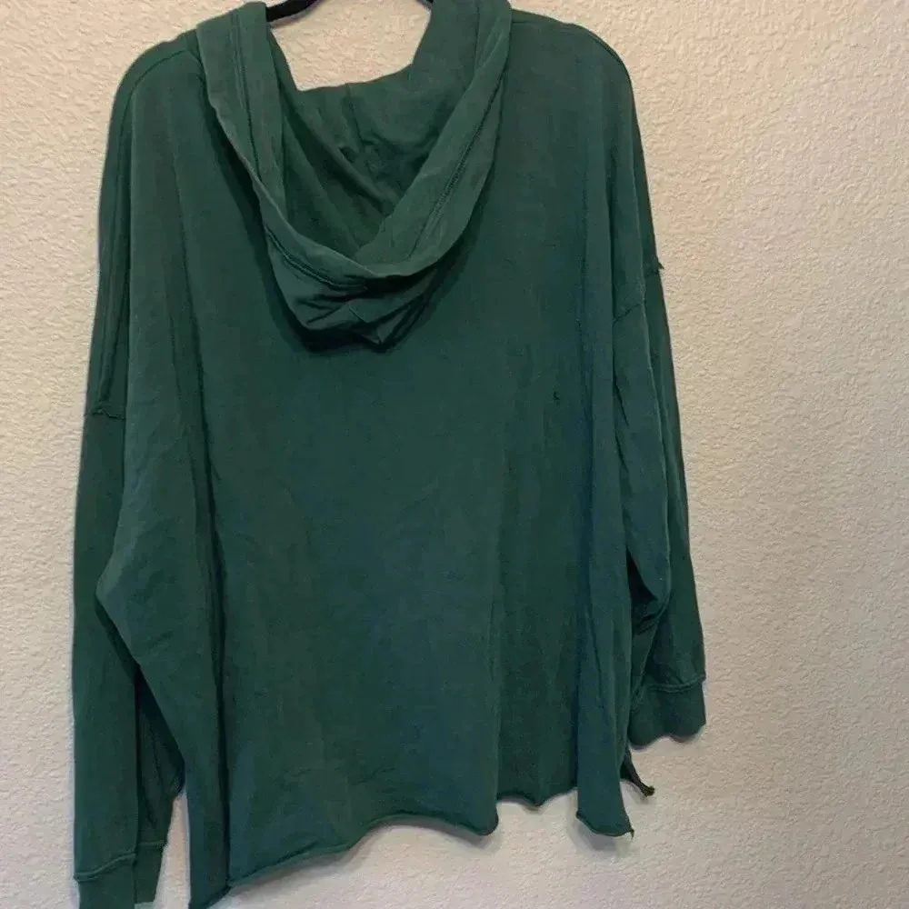 Aerie green tie strap sweatshirt sz XL *flaw comfy cozy loungewear athleisure - Image 8