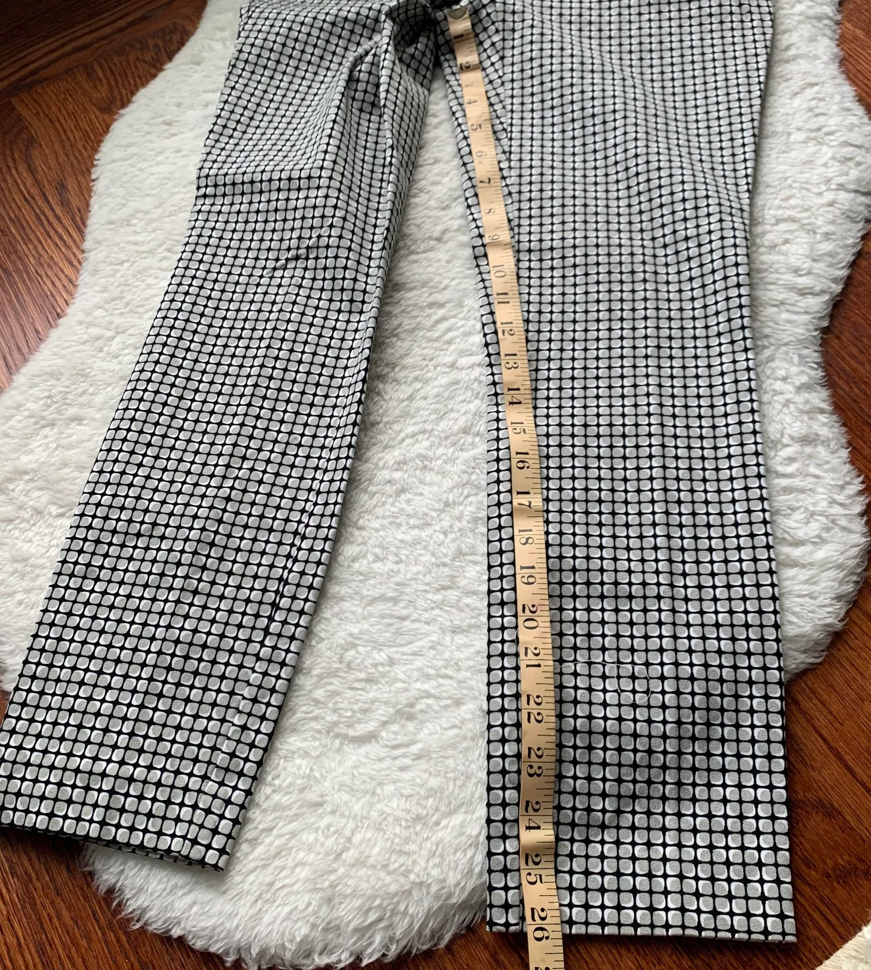 Gray Plaid Polka Dot Skinny Ankle Dress Pants EUC Black Size 2 - Image 3