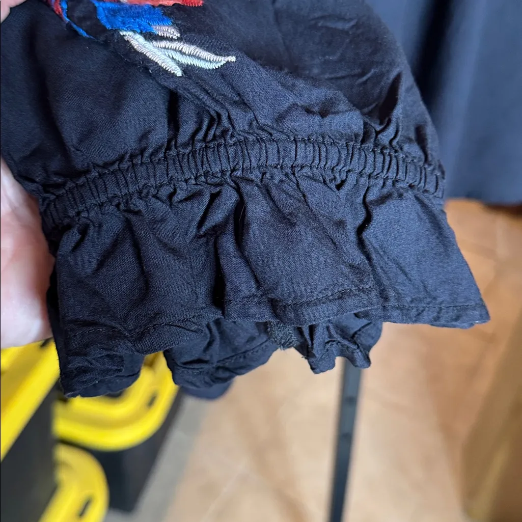 Liz Claiborne Black Embroidered Split Neck Boho Blouse Size 2X - Image 8